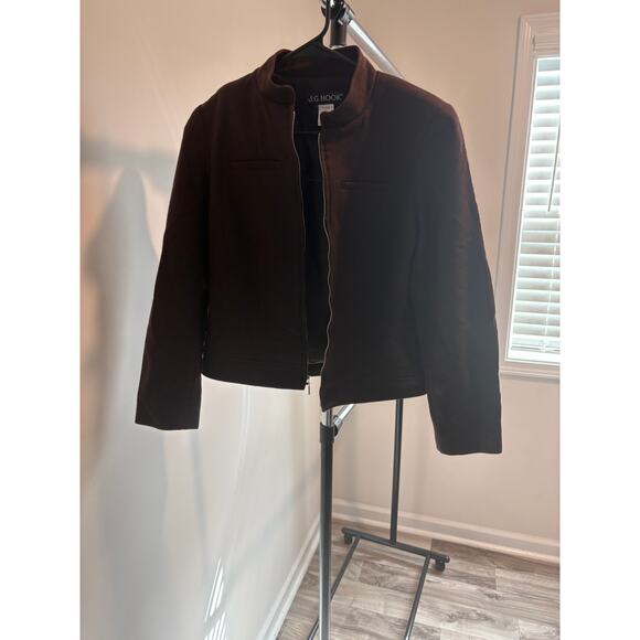J.G. Hook Women's Brown Wool Blend Full Zip Jacket Blazer - Size 4 - Picture 1 of 6